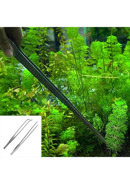 1pc B-Dirsek Stili 27CM Paslanmaz Çelik Akvaryum Cımbız Pense Balık Tankı Tesisi Aquascape Araçları Düz ​​kavisli Forseps Klip Sucul Besleme Maşası Aracı (Yurt Dışından) indirimleri