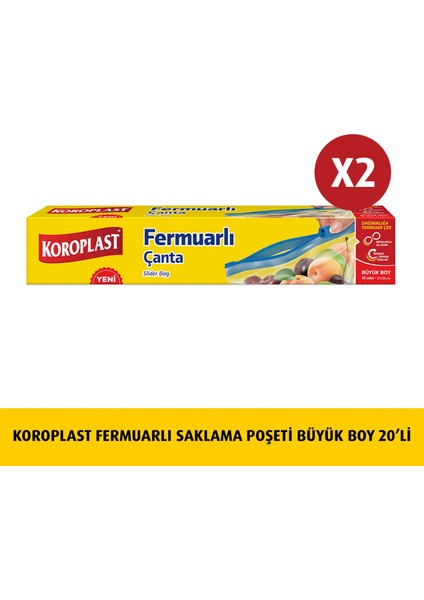 Fermuarlı Saklama Poşeti Büyük Boy 10LUX 2 Ad