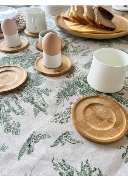 6'lı Yuvarlak Bambu Çay Tabağı | Bardak Altlığı Seti - Çok Amaçlı Kullanım