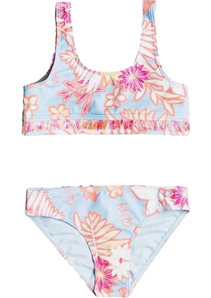 Kız Çocuk Bikini Funny Bra Set Mavi