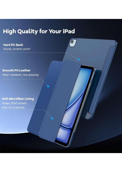Apple iPad Air 13inç M2/M3 Kılıf PU Deri Smart Standlı Case A2898 A2899 A2900 fırsatları