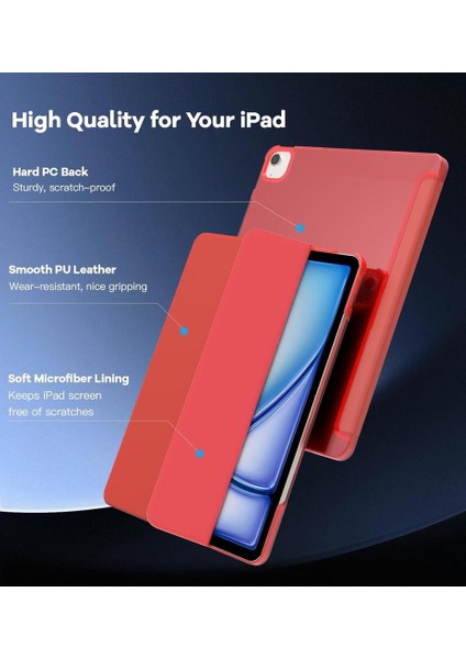 Apple iPad Air 13inç M2 ile uyumlu Kılıf PU Deri Smart Standlı Case A2898 A2899 A2900 fırsatları