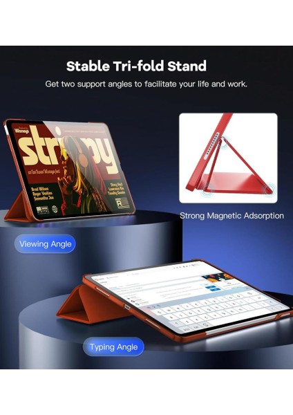 Apple iPad Air 13inç M2 ile uyumlu Kılıf PU Deri Smart Standlı Case A2898 A2899 A2900 indirimleri