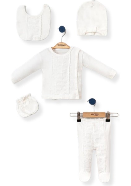 Uçuşan Tüllü Soft Kız Bebek Hastane Çıkışlı Beşli Set