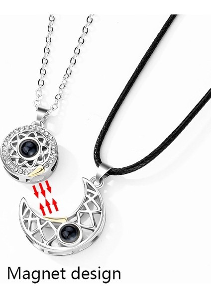 2 Adet Sevgili Kolyesi Mıknatıslı 100 Dilde Seni Seviyorum Projeksiyon Çift Kolyesi indirimleri