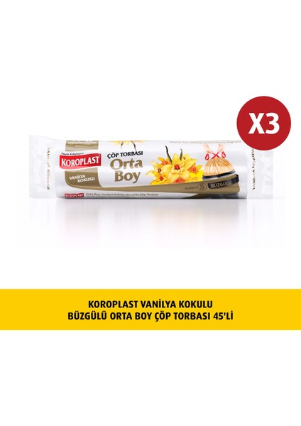 Vanilya Kokulu, Büzgülü Orta Boy Çöp 15LIX3 Ad