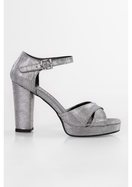 Kadın Giselle Platin Simli Platform Topuklu Ayakkabı fiyatları