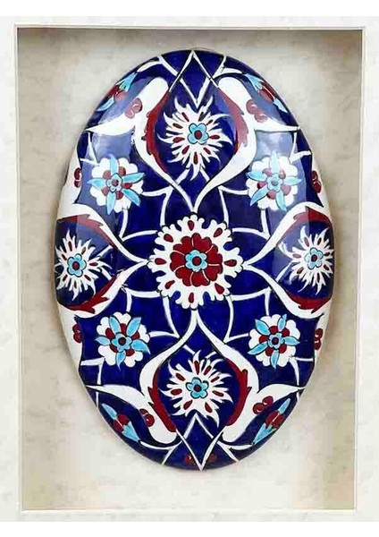 Kurumsal Hediye Mavi Lotus Motifli Paspartulu Iznik Çini modelleri