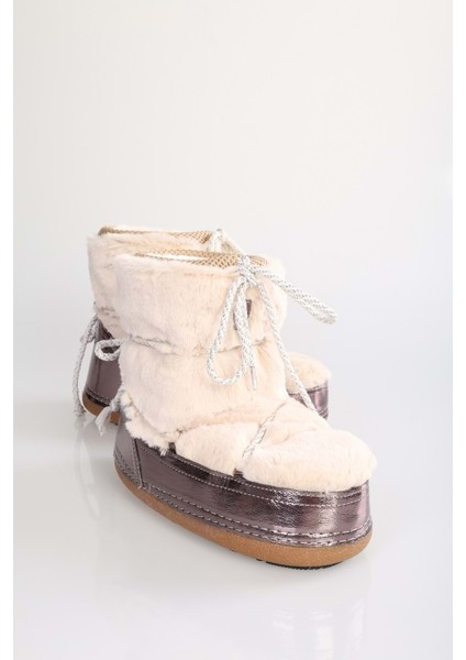 Kadın Snowie Bej Içi Tüylü Kalın Taban Kar Botu fiyatları