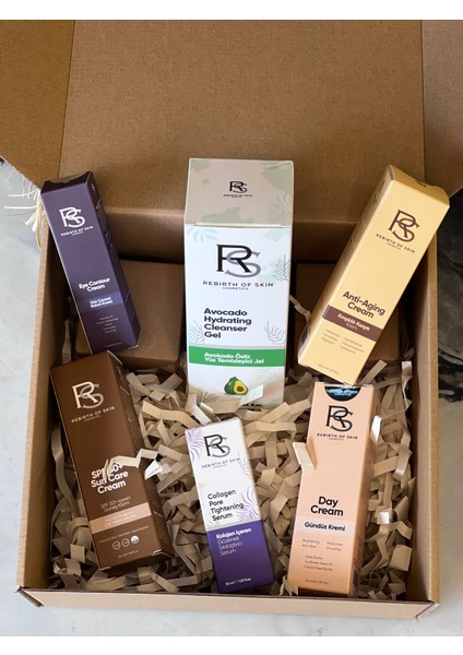 Göz Çevresi Krem - Anti Aging Krem + Kolajen Serum + Güneş Kremi + Yüz Yıkama Jeli + Gündüz Kremi