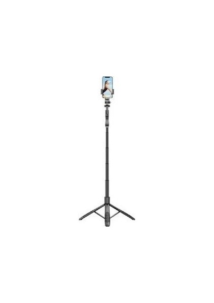 Uzaktan Kumandalı Çok Amaçlı Tripod ve Selfie Çubuğu 153 cm Telefon, Kamera, Işık ve Gopro Uyumlu Anroid Ios Uyumlu