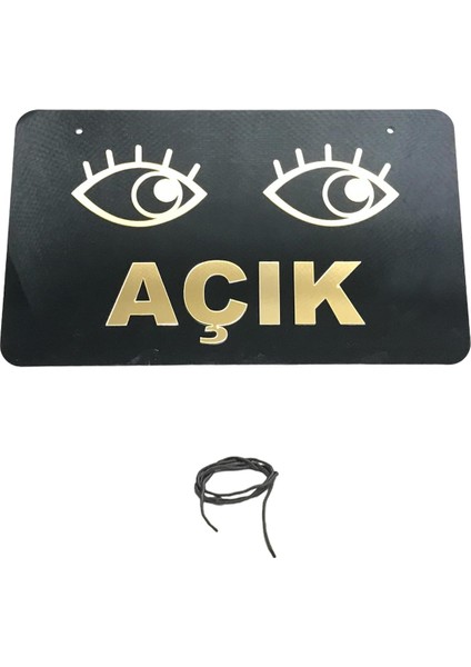 Mağaza Açık-Kapalı Levha 25*15 cm Siyah-Gold Pleksi T214