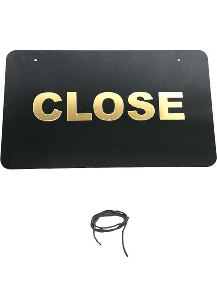 Mağaza Open-Close Levha 25*15 cm Siyah-Gold Pleksi T215
