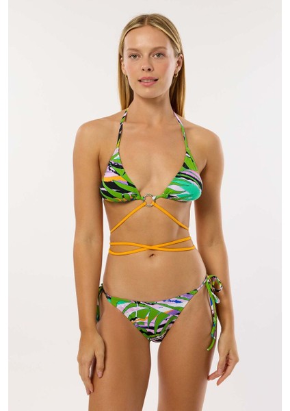 4626 Yeşil Desenli Bikini Takımı