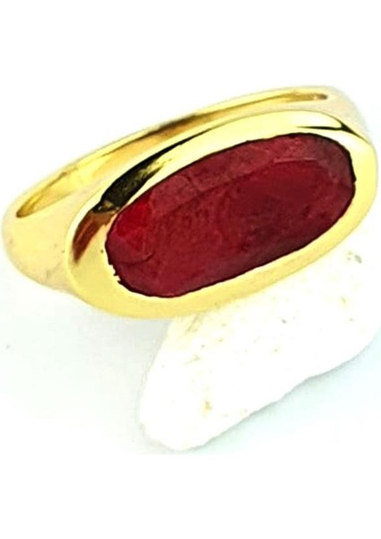 Kök Yakut Taşlı 925AYAR Gümüş Üzerine Altın Kaplama Tasarım Doğal Taş Yüzük modelleri