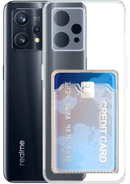 Realme 9 Pro Kamera Korumalı Kartlıklı Setra Şeffaf Silikon Kılıf