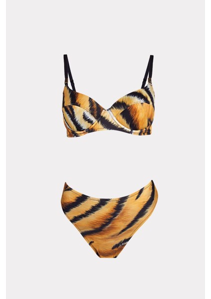 4628 Kaplan Desenli Bikini Takımı