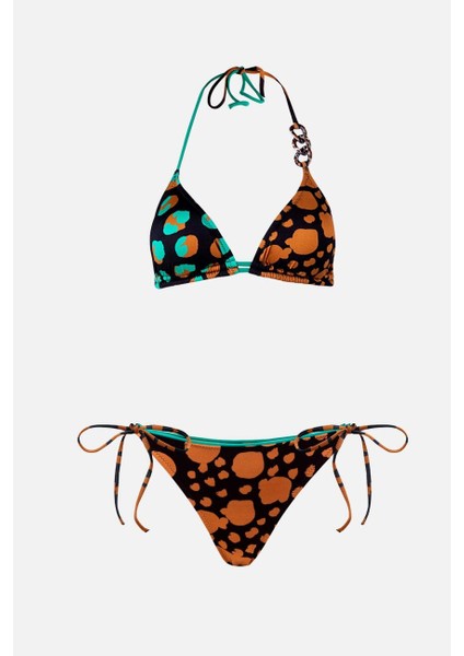 4634 Kahve Desenli Bikini Takımı