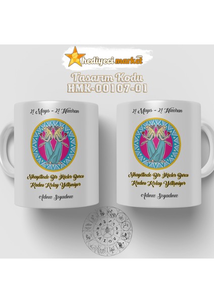 Ikizler Burcu Kadınına Özel Beyaz Kupa Bardak - HMK-00107-01 modelleri