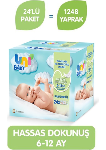 Uni Baby Hassas Dokunus Islak Mendil 24x52 (1248 Yaprak)