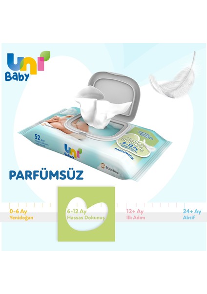 Uni Baby Hassas Dokunus Islak Mendil 24x52 (1248 Yaprak)