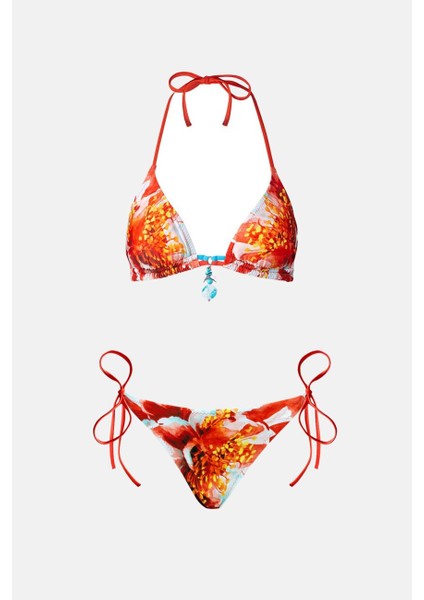 4637 Koral Desenli Bikini Takımı