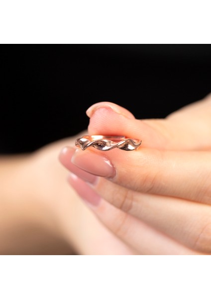 Helezon Tasarım Rose Renk Free Size 925 Ayar Gümüş Kadın Yüzük fırsatları