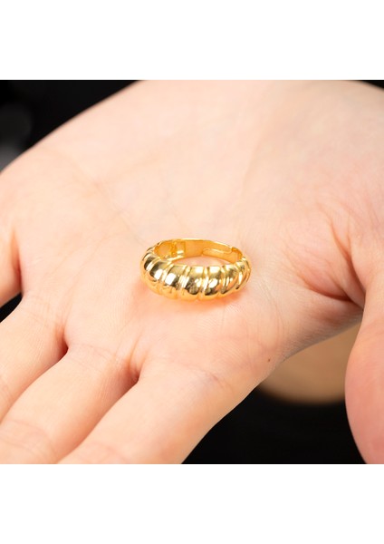 Zarif Tasarım Gold Renk Free Size 925 Ayar Gümüş Kadın Yüzük fiyatları