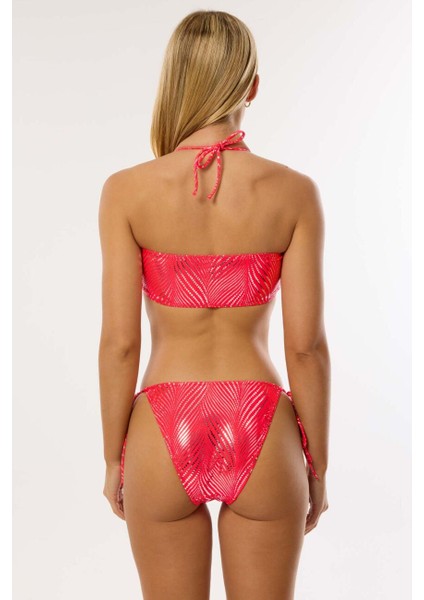 4644 Neon Kırmızı Straplez Bikini Takımı modelleri