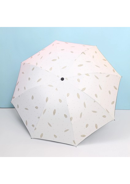 Şemsiye Üç Kat Kalınlaştırılmış Vinil Güneş Koruyucu Güneşlik Kadınlar Için Tam Otomatik Orman Tarzı Yağmur Veya Parlaklık Güneş Şemsiyesi (Yurt Dışından)