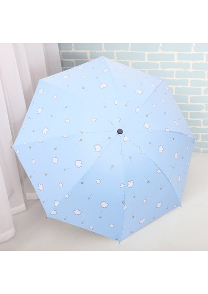 Şemsiye Üç Kat Kalınlaştırılmış Vinil Güneş Koruyucu Güneşlik Kadınlar Için Tam Otomatik Orman Tarzı Yağmur Veya Parlaklık Güneş Şemsiyesi (Yurt Dışından)