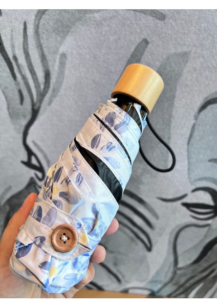 Caidoudou Mini Vinil %50 Indirim Güneş Koruyucu Şemsiye Anti-Uv Cep Şemsiye Ultra Hafif %50 Indirim Şemsiye (Yurt Dışından)