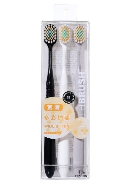 Yetişkinlerin Dişlerini Temizlemesi Için Geniş Kafalı, Üst Düzey Yumuşak Kıllı Diş Fırçalarından Oluşan 3 Parçalı Set, Ince Yumuşak Kıllı Ev Tipi Diş Eti Koruyucu Diş Fırçaları (Yurt Dışından)