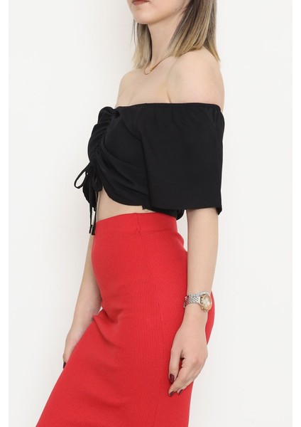 Asansörlü Crop Bluz Siyah - 18489.1153. modelleri