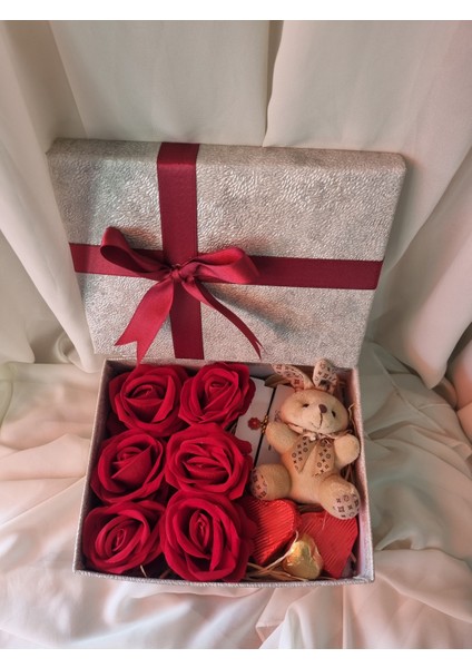 Kırmızı Gül Ayıcık ve Kar Küreli Sevgiliye Hediye Kutusu fırsatları