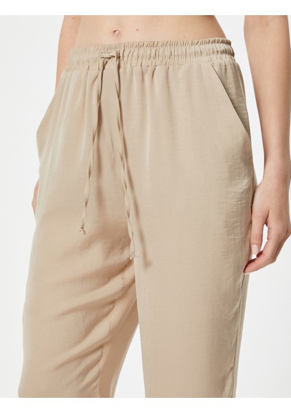 Crop Paça Pantolon Beli Bağlamalı Cepli indirimleri