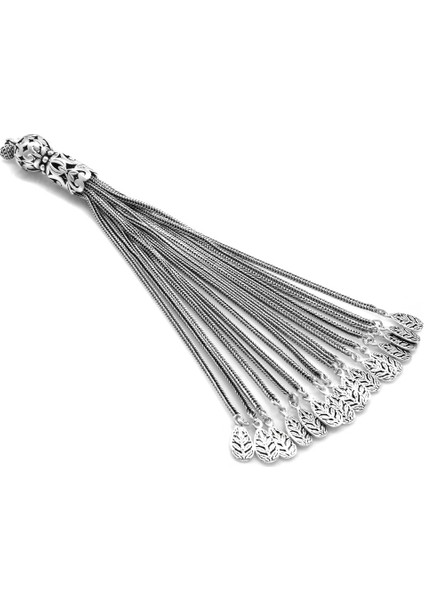 Buğday Tasarım 16'lı Uzun Kamçı 925 Ayar Gümüş Püskül