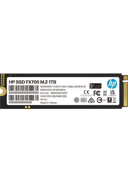 Hp SSD FX700 1tb 7200MB/S - 6200MB/S GEN4X4 Pcı-E Nvme M.2 2280 Pc-Ps5 SSD