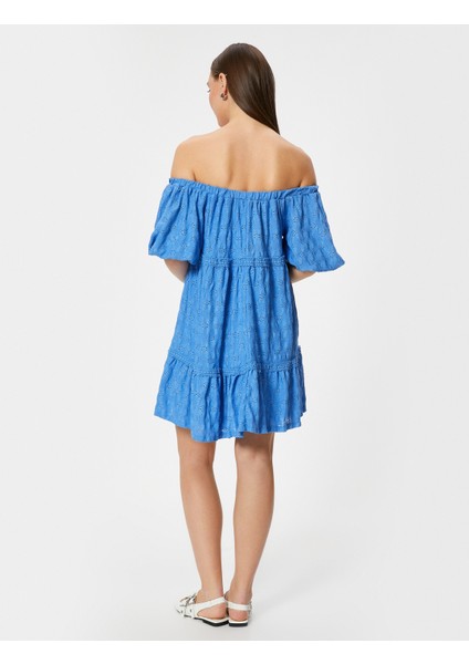 4Sak80383Ek 637 Mavı Kadın Jersey Elbıse fırsatları