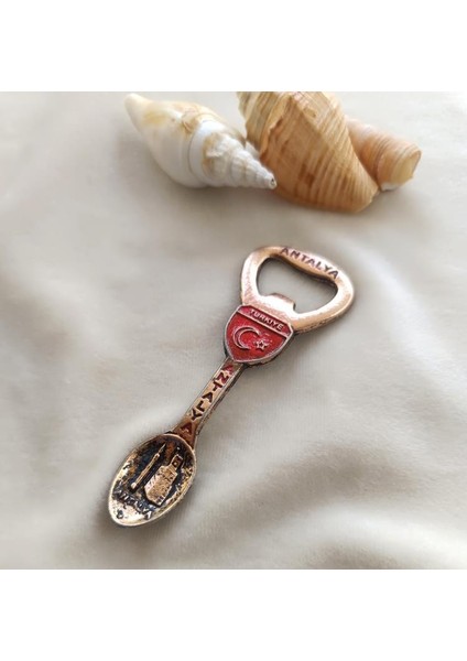 Magnet Açacak Metal Şişe Açacagı Kaşık Ay Yıldız Mıknatıslı Buzdolabı Süsü