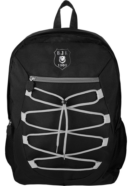 Lisanslı Kordon Detaylı Okul Sırt Çantası 24309 Siyah