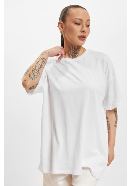 Kadın Onlmay Bisiklet Yaka Oversize Pamuk T-Shirt 15261790 Beyaz modelleri