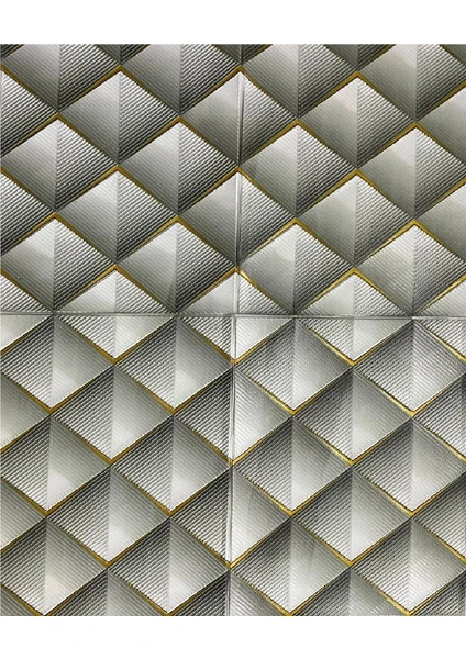 Renkli Duvarlar Kendinden Yapışkanlı Gri 3D Geometrik Desenli Salon Mutfak Duvar Kağıdı Paneli 70X35CM 1 Adet NW152