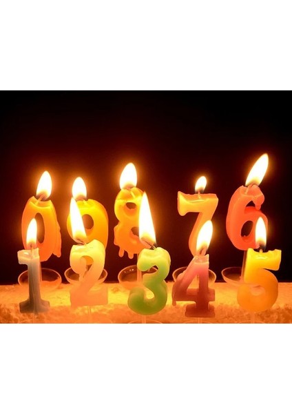Renkli Rakamlı Pasta Mumu Tüm Sayılar (3 x 2 cm) - Doğum Günü Süsü - Pasta Süsü modelleri