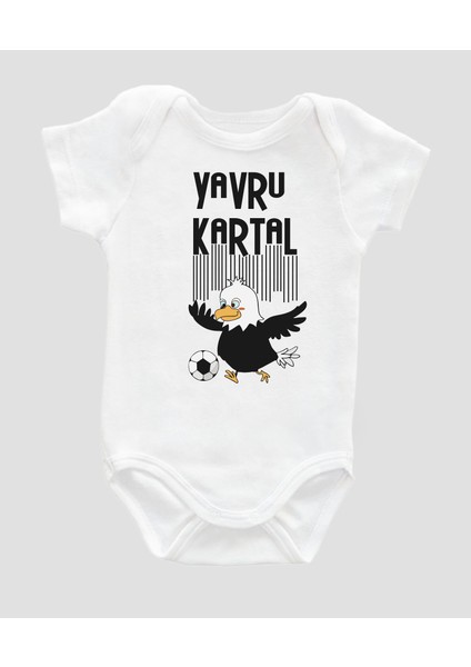 Organik %100 Pamuk Yavru Kartal Taraftar Baskılı Bebek Body Uzun Kollu Çıtçıtlı Badi Zıbın ZBN016