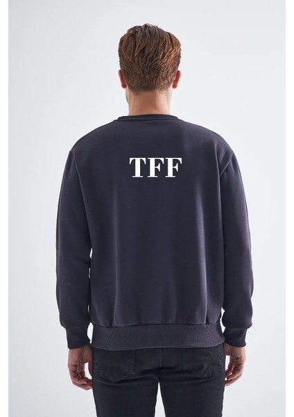 Sweatshirt, Füme Basic Kapüşonsuz, Içi Polarlı, Üç Iplik Tff M