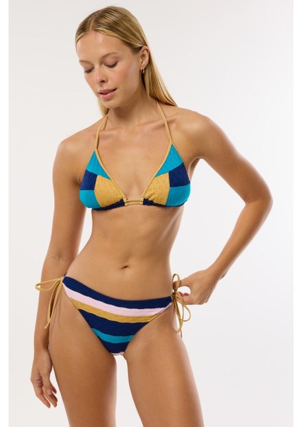 4649 Lacivert Desenli Bikini Takımı