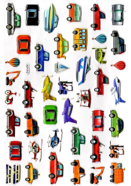 Sticker Kabartmalı A4 Boyutunda Stiker Defter, Planlayıcı ETIKET-(LIM512) - Arabalar ve Taşıtlar