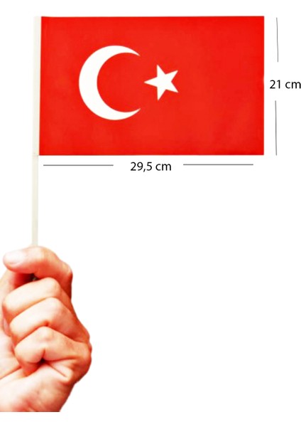 Büyük Boy Çıtalı Bayrak Türk Bayraklı Çıtalı Bayrak - 5 Adet
