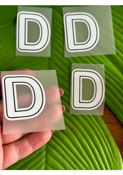 5x4 cm 4 Adetütü Ile Yapışan D Harfi Transfer Baskı Arma